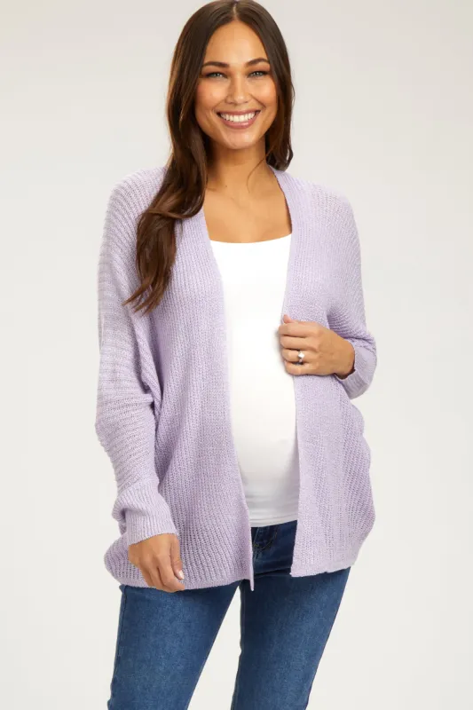 Lavender Knit Dolman Sleeve Maternity Cardigan sold by Pinkblush