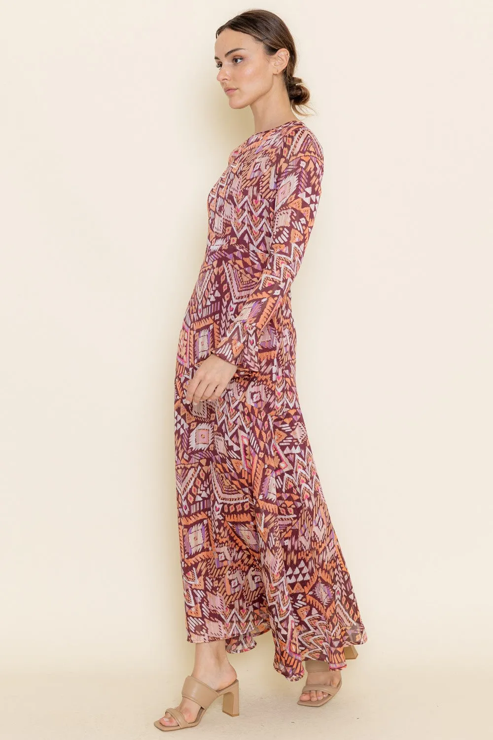 Multi Abstract Print Boho Maxi Dress sold by Pinkblush product image thumbnail 3