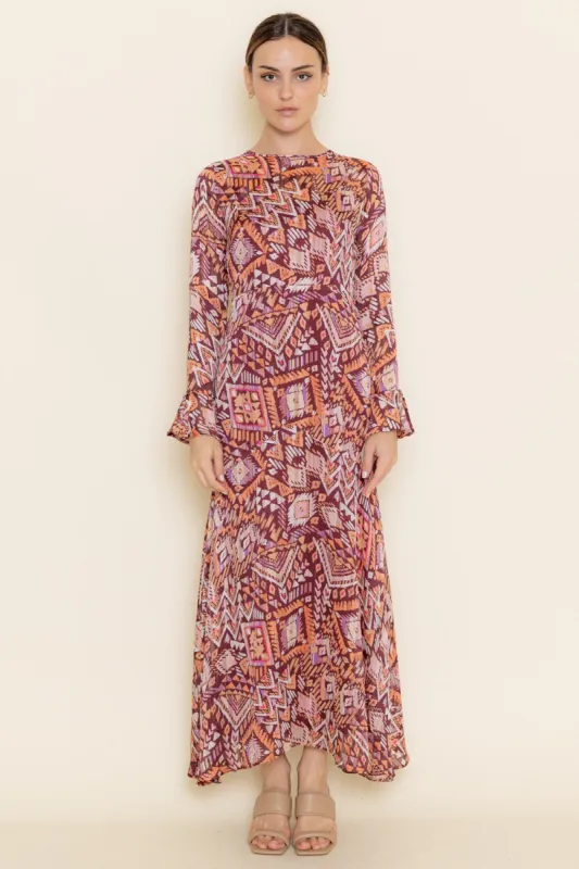 Multi Abstract Print Boho Maxi Dress sold by Pinkblush