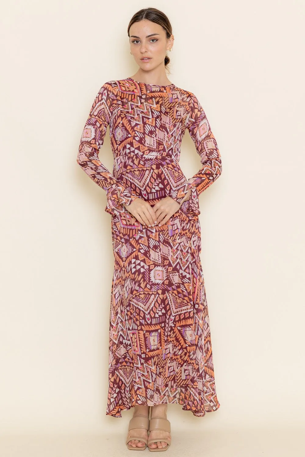 Multi Abstract Print Boho Maxi Dress sold by Pinkblush product image thumbnail 5