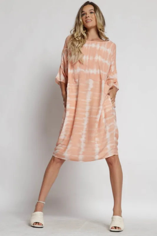 Sunkist Tie Dye Print Dress sold by Pinkblush