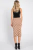 Beige Checkered Knit Skirt sold by Pinkblush