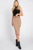 Beige Checkered Knit Skirt sold by Pinkblush