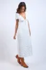 Blue Floral Pattern V-Neck Short Sleeve Long Dress sold by Pinkblush