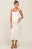 White Open Knit Crochet Maternity Midi Dress sold by Pinkblush