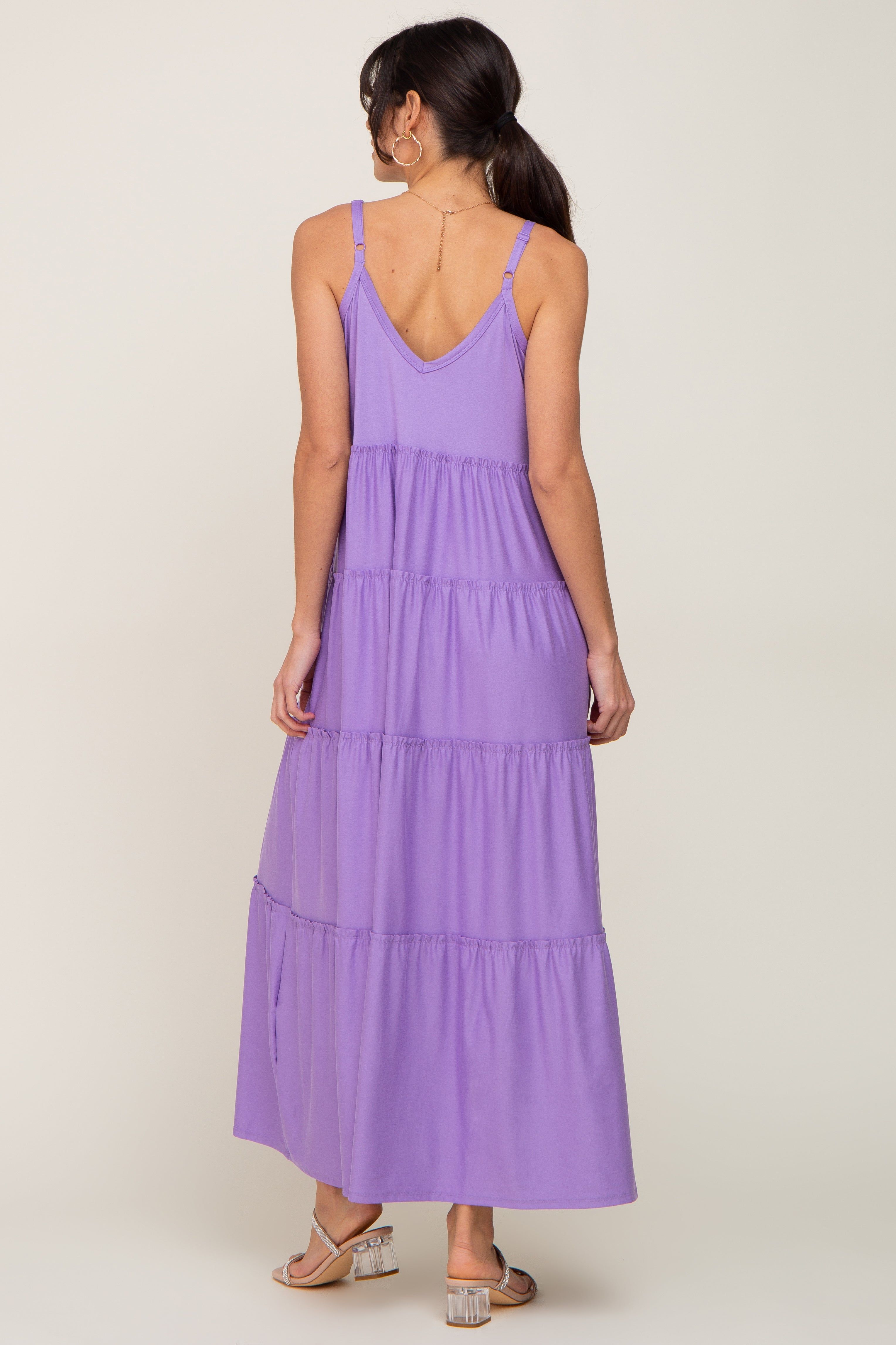 Lavender Tiered Sleeveless Maxi Dress sold by Pinkblush product image thumbnail 3