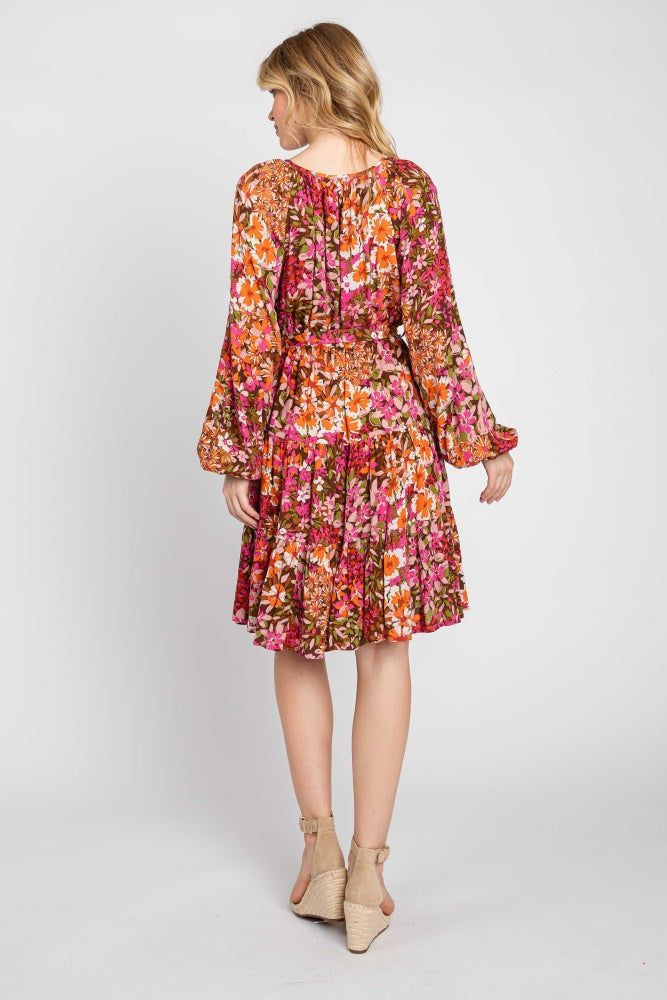 Pink Multi Printed Tiered Dress sold by Pinkblush product image thumbnail 4