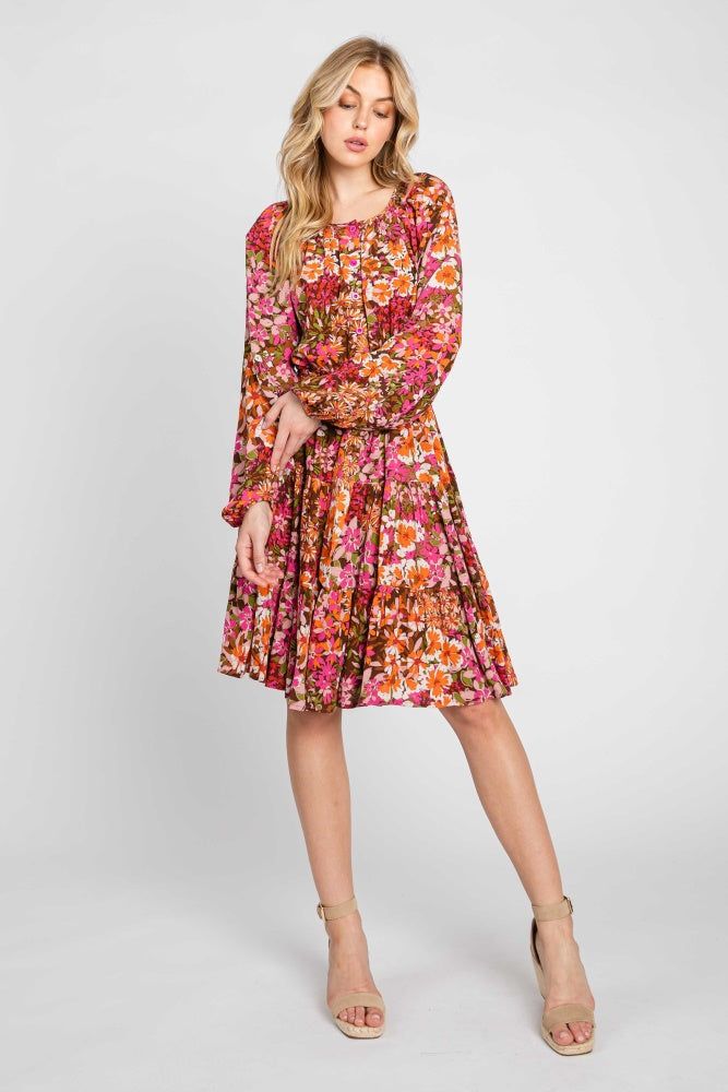 Pink Multi Printed Tiered Dress sold by Pinkblush product image thumbnail 2