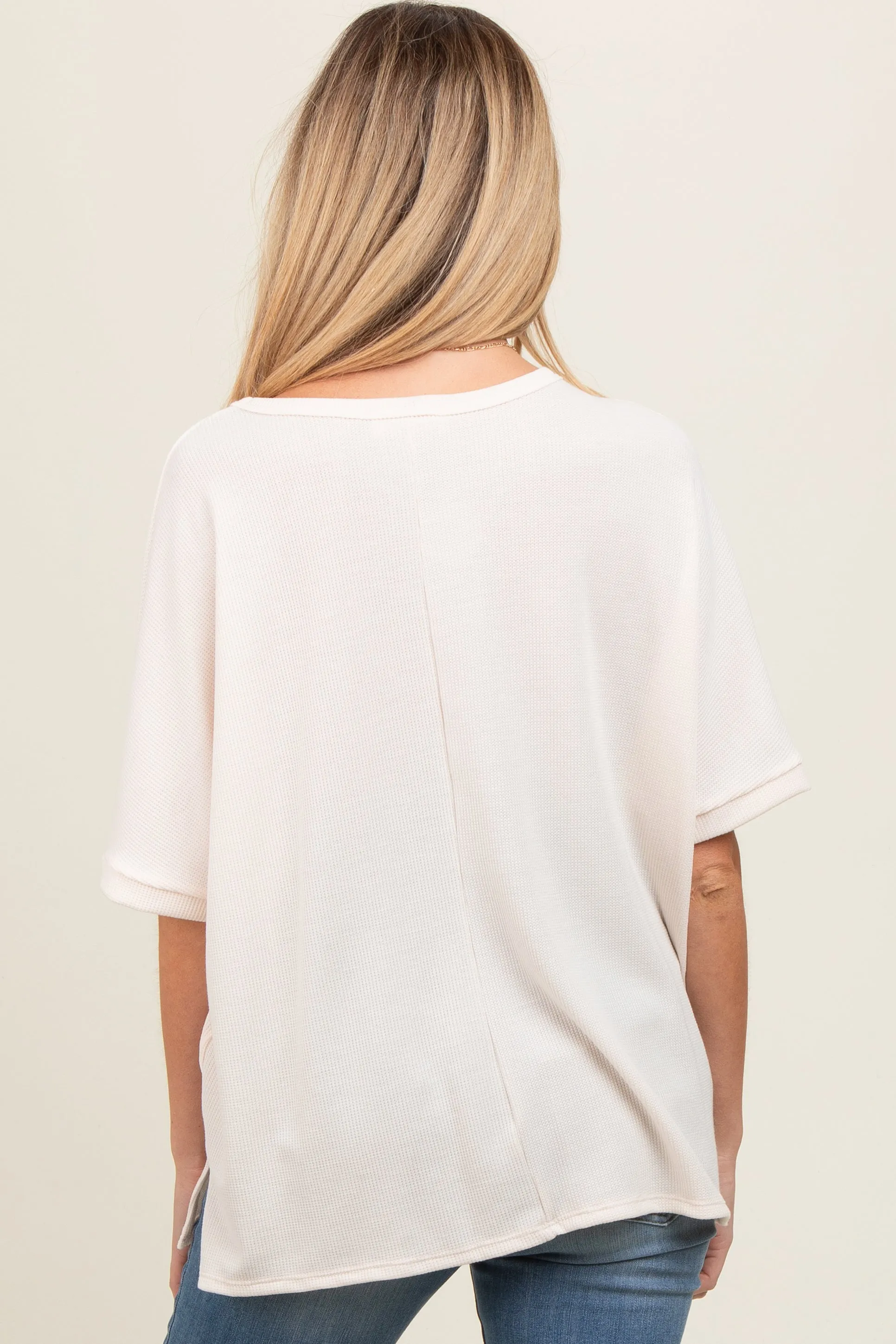 Cream Waffle Knit Dolman Maternity Top sold by Pinkblush product image thumbnail 4