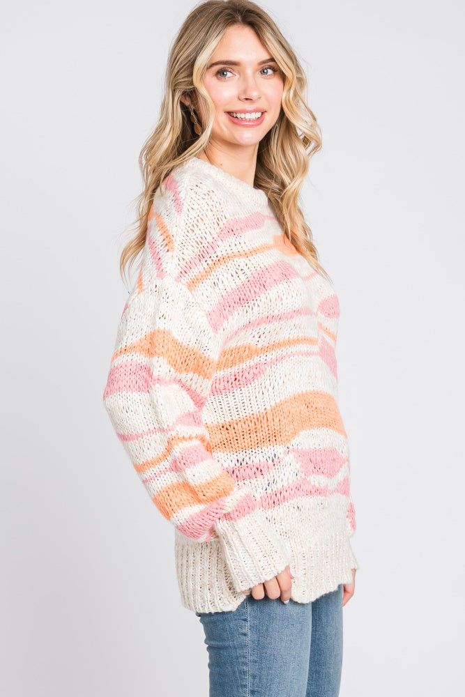Orange Multi Color Open Knit Sweater sold by Pinkblush product image thumbnail 3