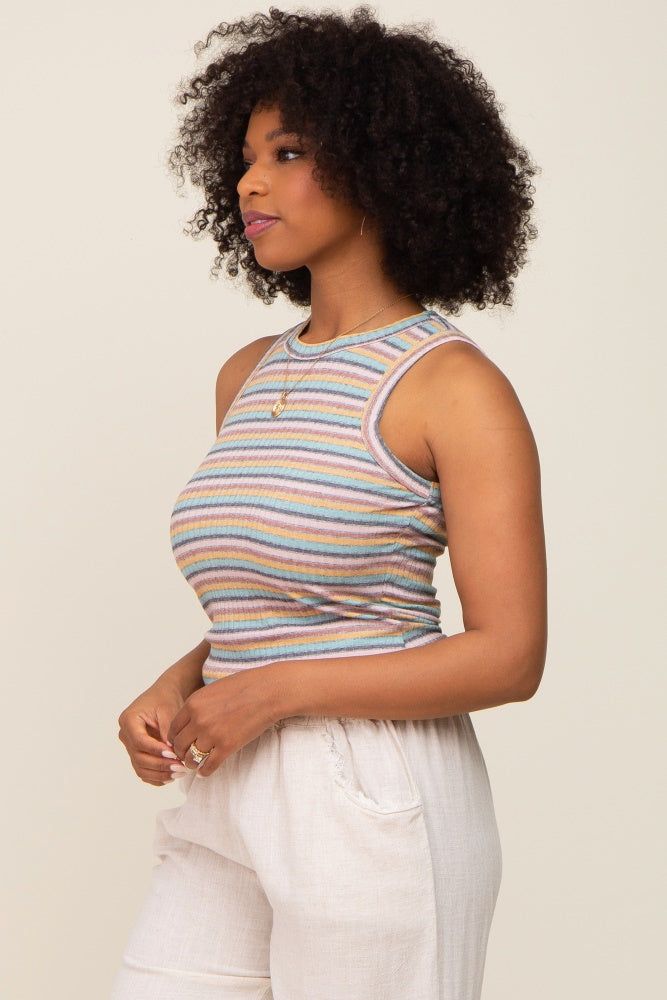 Mint Green Multi Colored Striped Tank Top sold by Pinkblush product image thumbnail 2