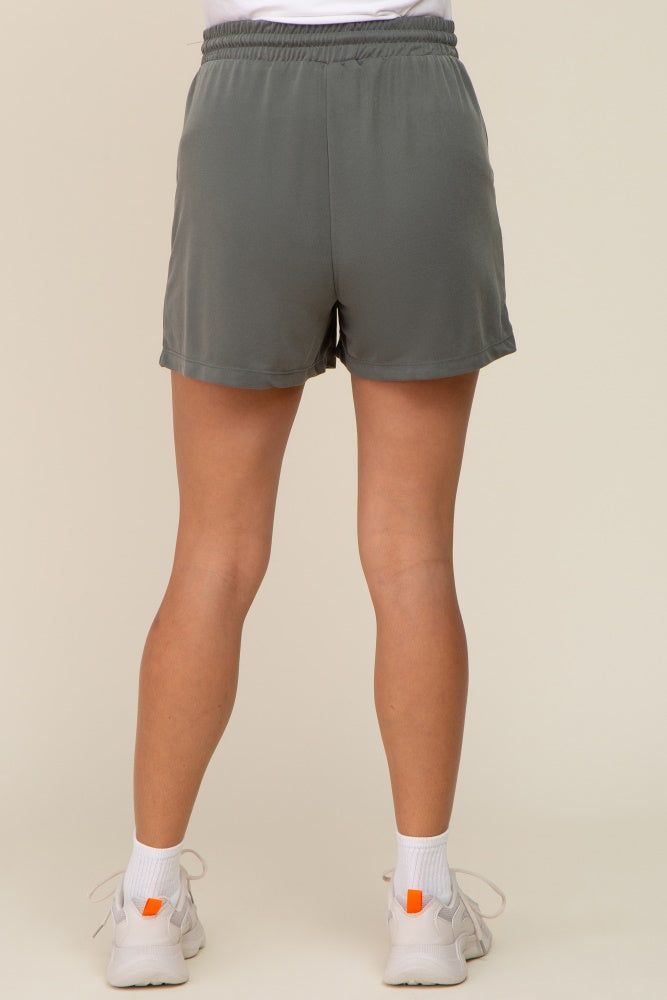 Olive Drawstring Waist Maternity Shorts sold by Pinkblush product image thumbnail 4