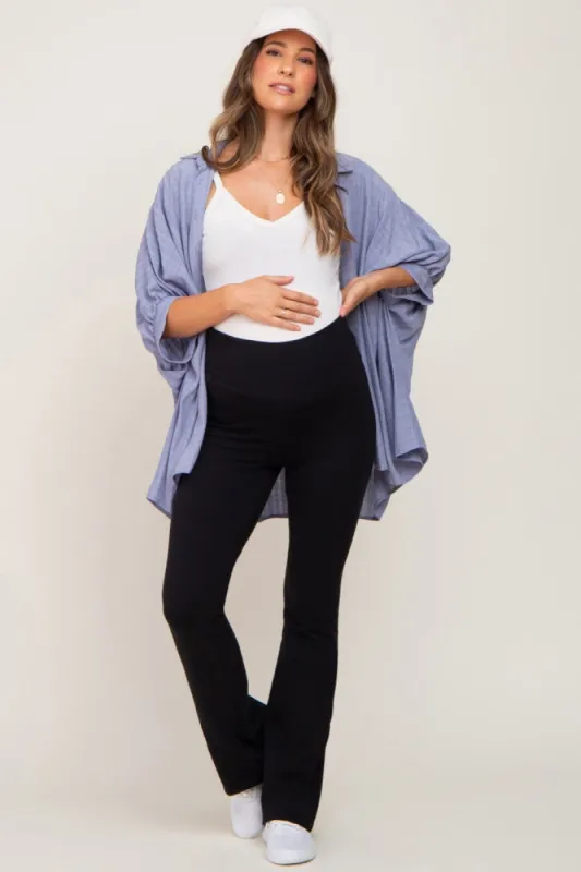 Black Flared Maternity Leggings sold by Pinkblush