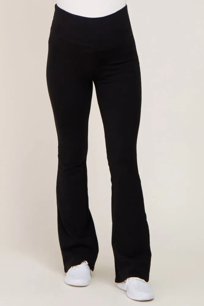 Black Flared Maternity Leggings sold by Pinkblush product image thumbnail 2