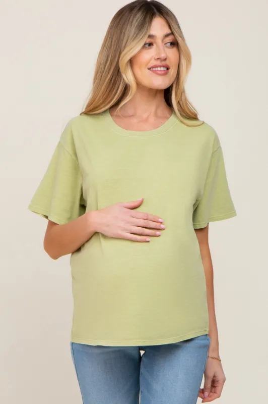 Lime Faded Basic Maternity T-Shirt sold by Pinkblush