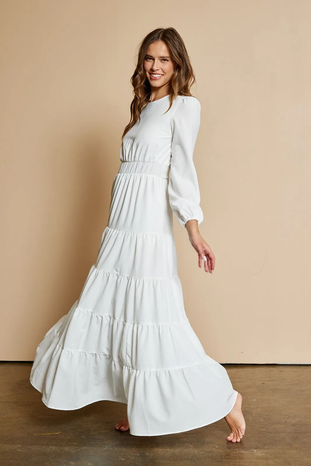 White Tiered Dress sold by Pinkblush product image thumbnail 2