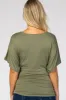 Olive Basic Fitted Dolman Sleeve Maternity Top sold by Pinkblush