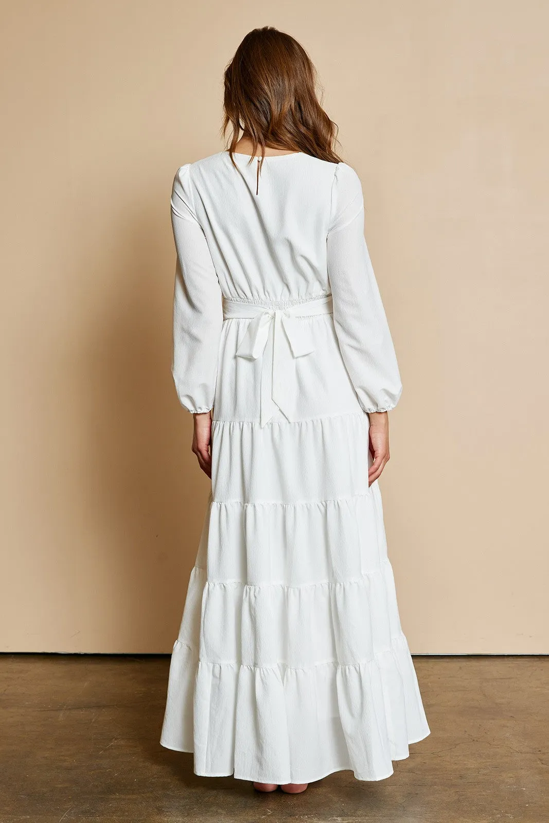 White Tiered Dress sold by Pinkblush product image thumbnail 3