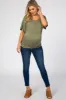 Olive Basic Fitted Dolman Sleeve Maternity Top sold by Pinkblush