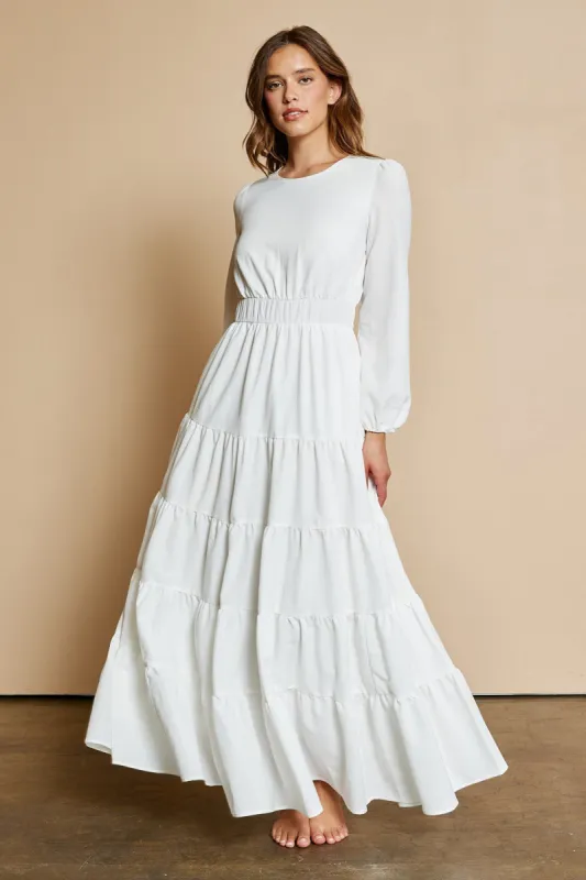 White Tiered Dress sold by Pinkblush