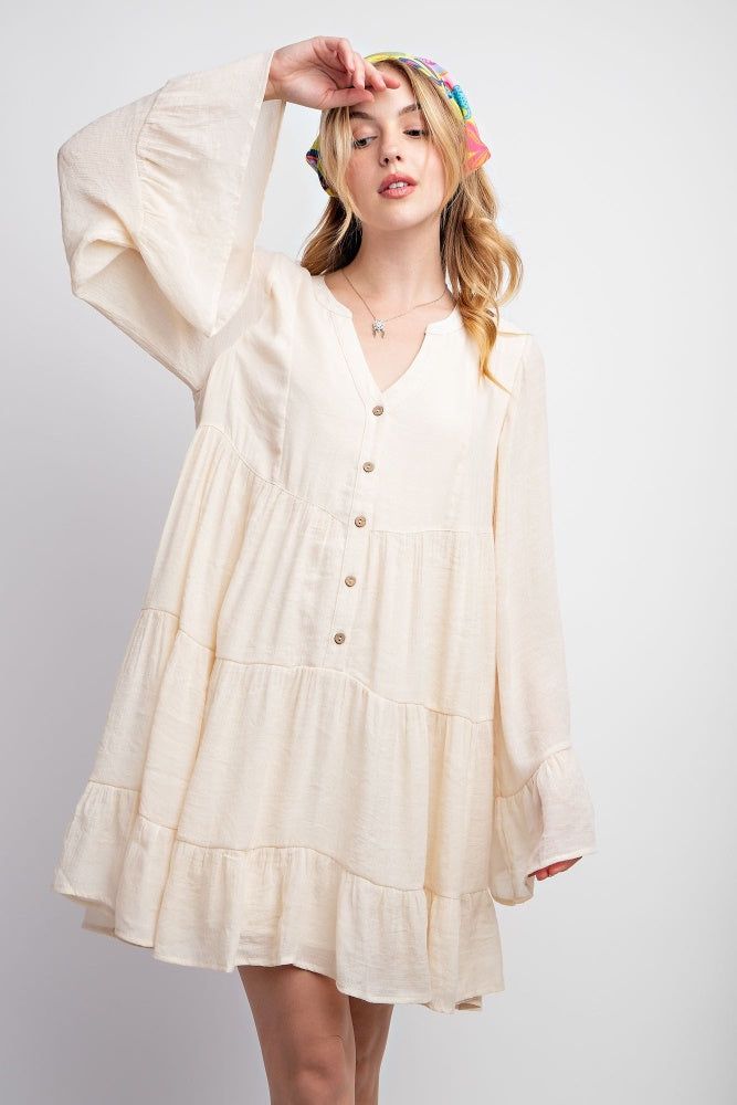 Pearl Button Down Dress sold by Pinkblush