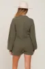 Olive Button Down Maternity Sweater Romper sold by Pinkblush