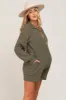Olive Button Down Maternity Sweater Romper sold by Pinkblush