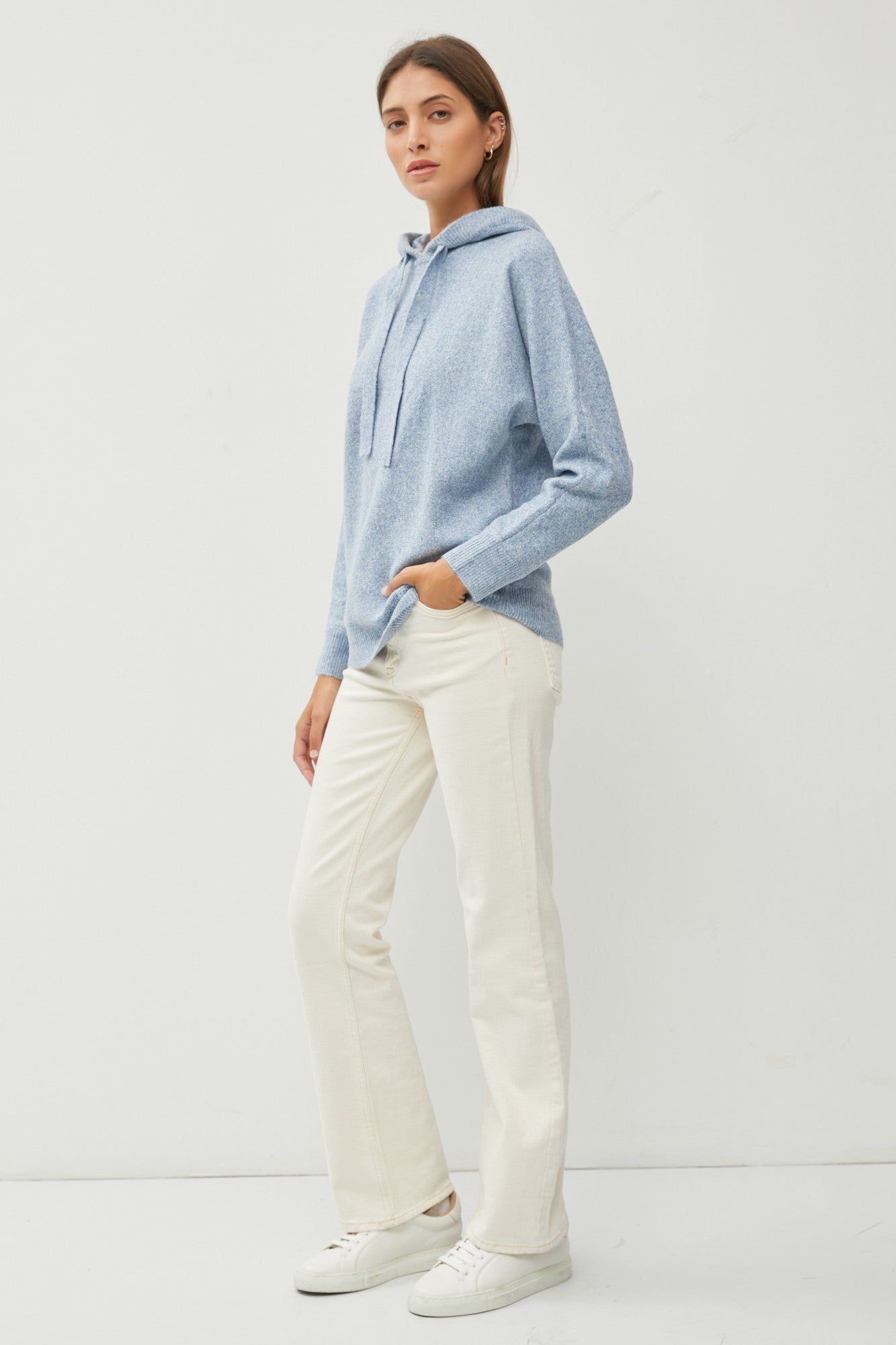 Blue Drawstring Hooded Sweater sold by Pinkblush product image thumbnail 2