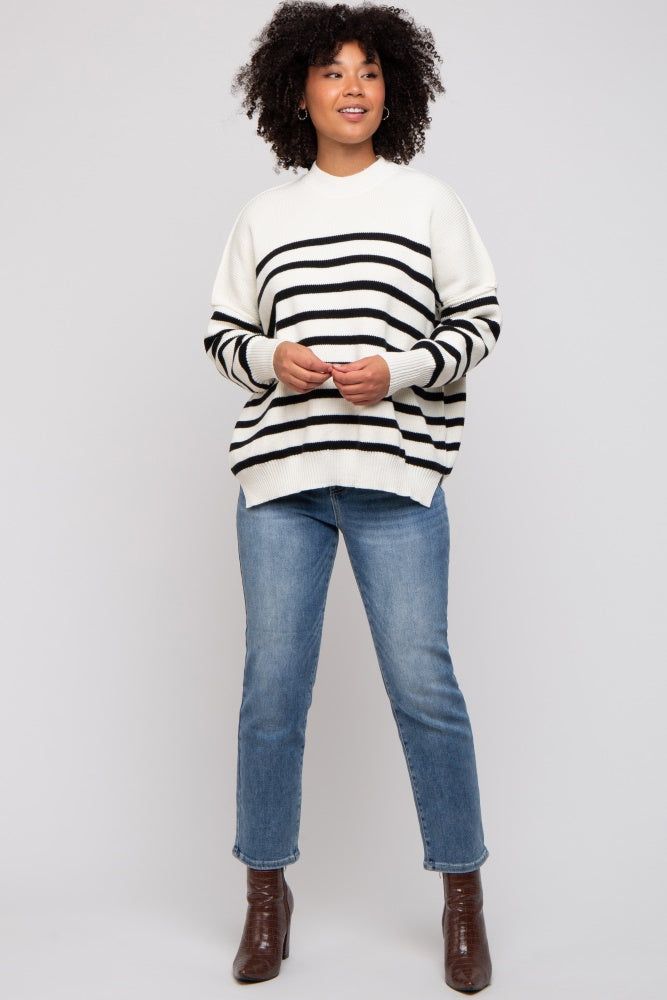 Black Striped Drop Shoulder Sweater sold by Pinkblush product image thumbnail 5