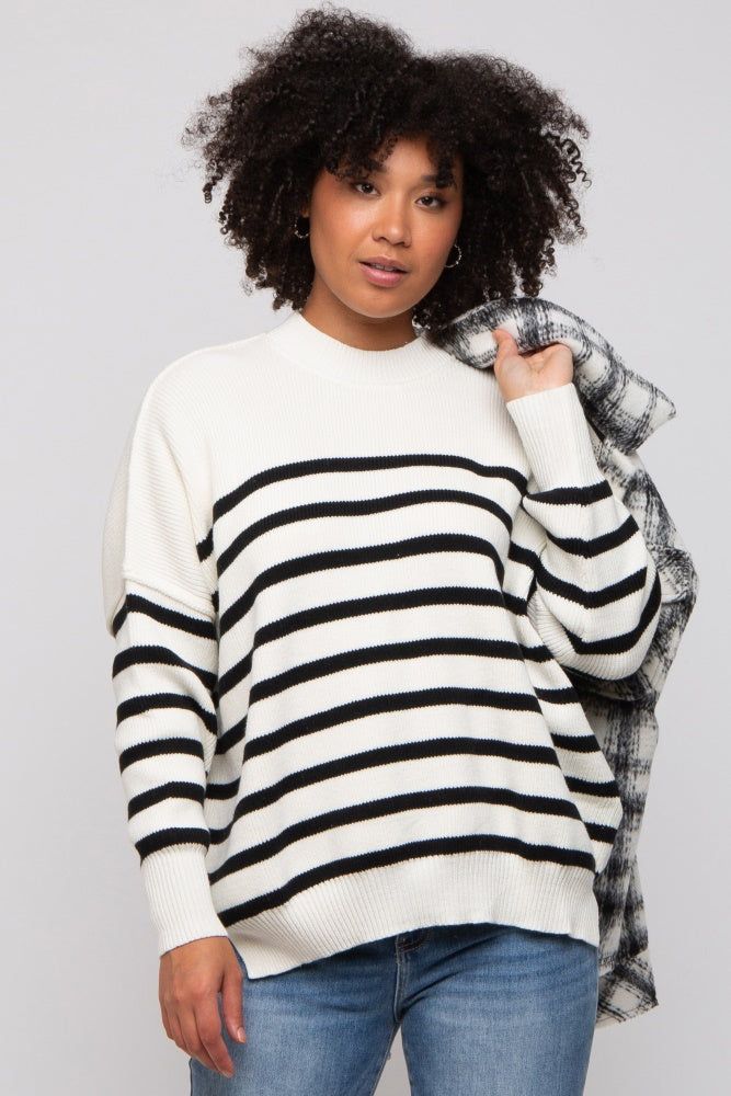 Black Striped Drop Shoulder Sweater sold by Pinkblush product image thumbnail 2