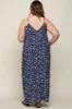 Navy Leaf Print Double V-Neck Maternity Plus Maxi Dress sold by Pinkblush