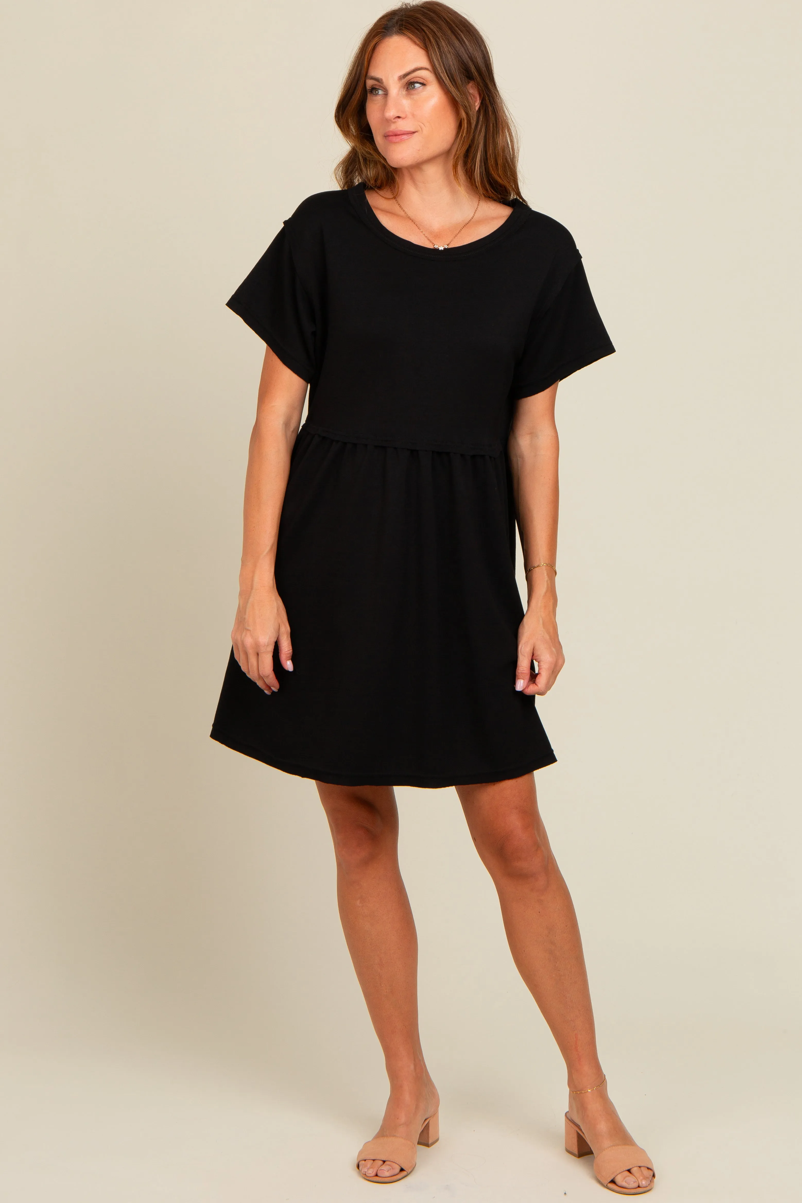 Black Cut Edge Short Sleeve Dress sold by Pinkblush product image thumbnail 2