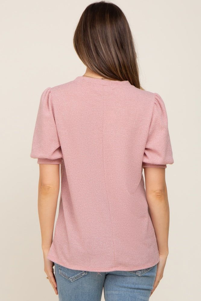 Mauve Puff Short Sleeve Maternity Top sold by Pinkblush product image thumbnail 3