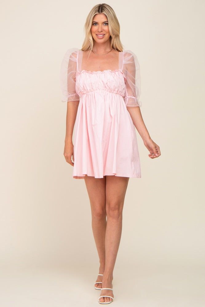 Light Pink Mesh Sleeve Mini Dress sold by Pinkblush product image thumbnail 4