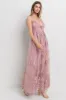 Mauve Floral Lace Overlay Maxi Dress sold by Pinkblush