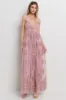 Mauve Floral Lace Overlay Maxi Dress sold by Pinkblush