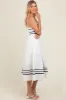 Ivory Contrast Stripe Midi Dress sold by Pinkblush