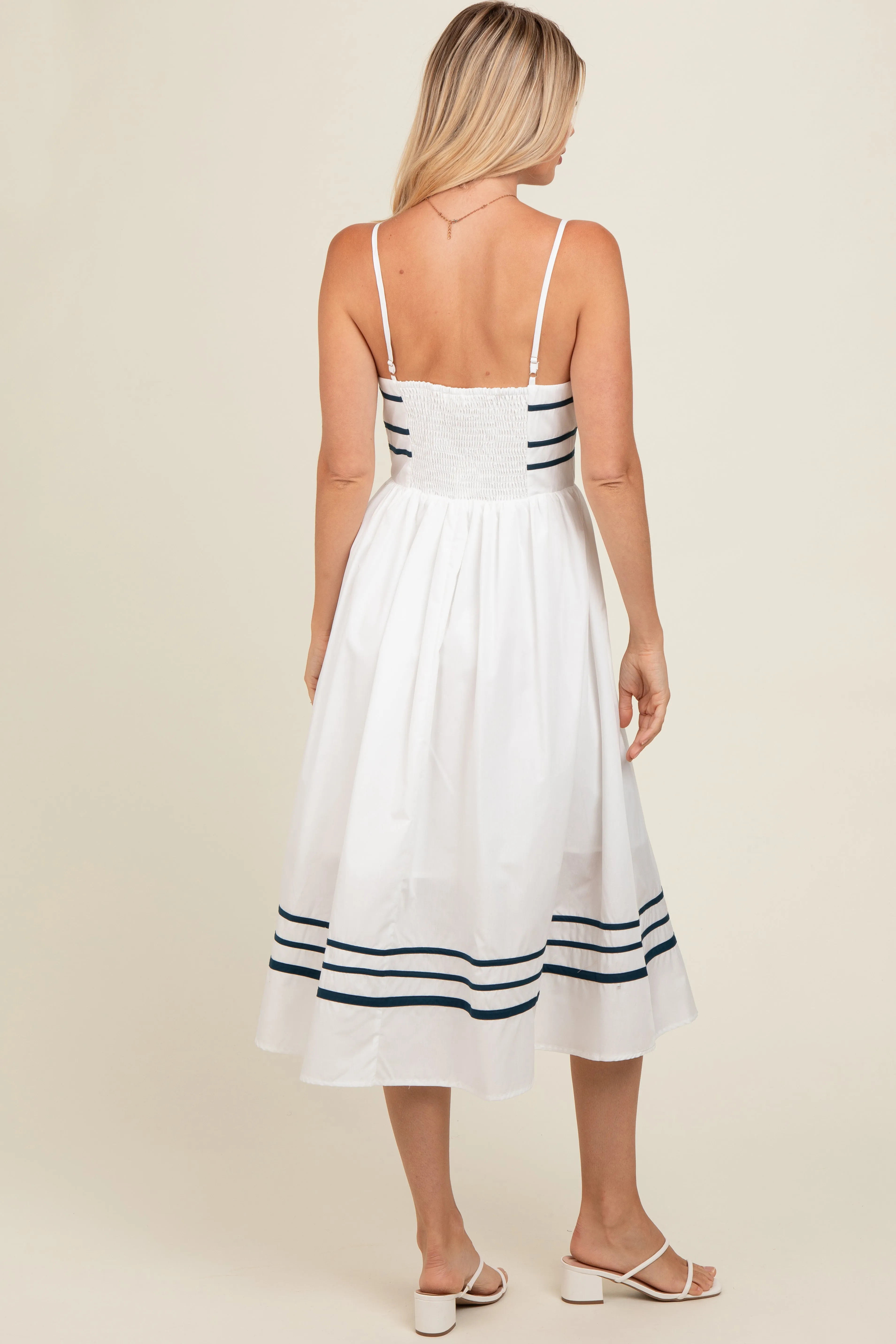 Ivory Contrast Stripe Midi Dress sold by Pinkblush product image thumbnail 4