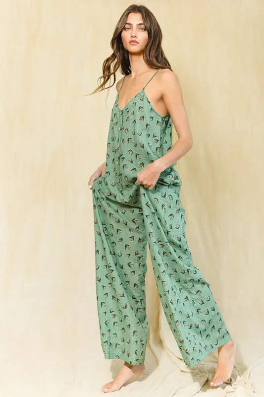 Light Olive Wide Leg Jumpsuit sold by Pinkblush