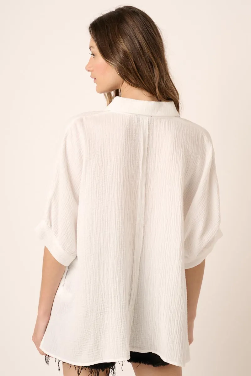 White Button Down Collared Top sold by Pinkblush product image thumbnail 2