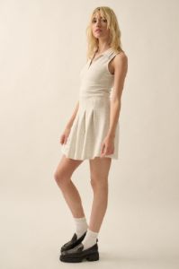 Heather Grey Collared Knit Mini Dress sold by Pinkblush