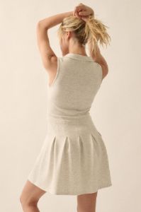 Heather Grey Collared Knit Mini Dress sold by Pinkblush