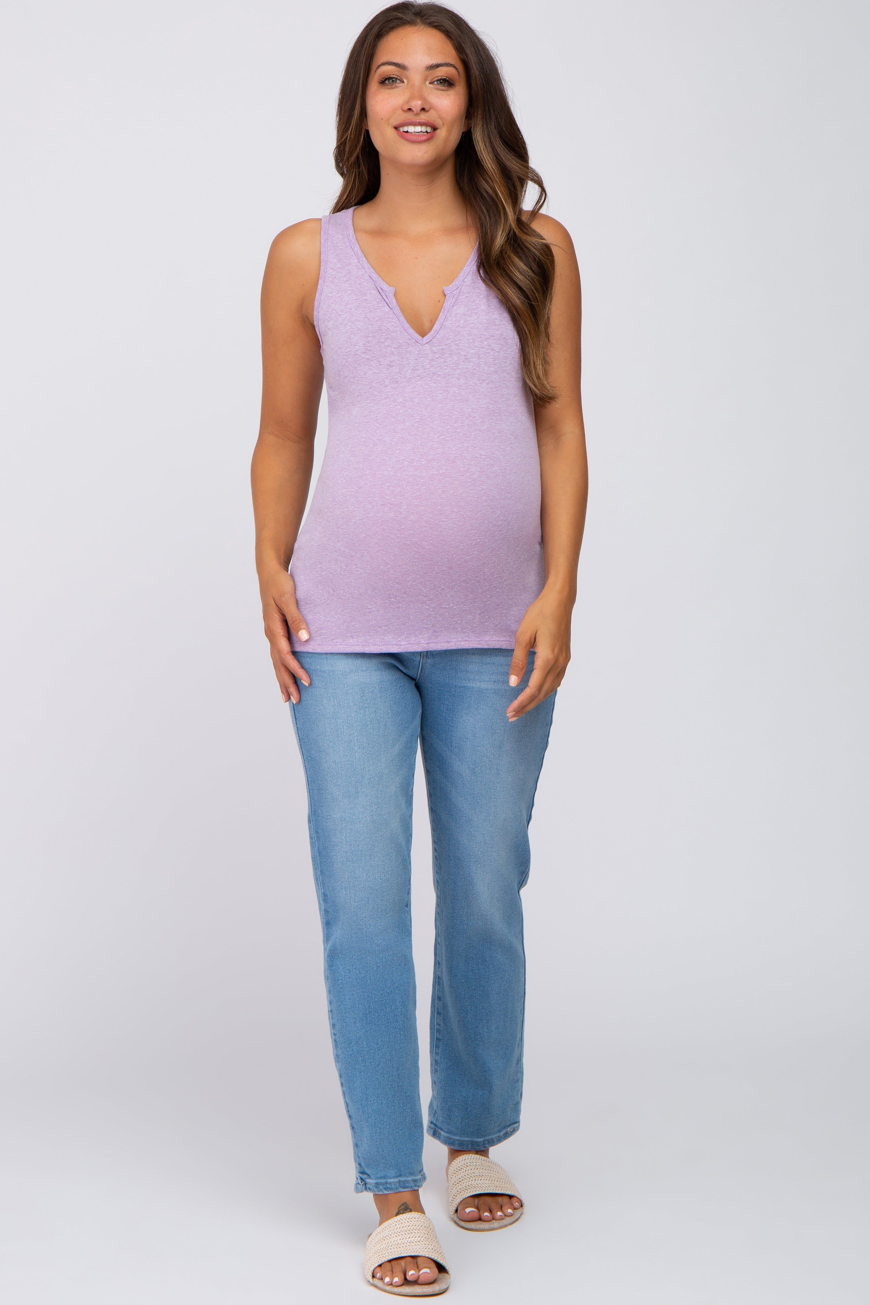 Lavender Heathered Maternity Tank sold by Pinkblush product image thumbnail 4