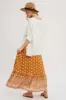 Rust Floral Button Front Maxi Skirt sold by Pinkblush