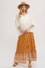 Rust Floral Button Front Maxi Skirt sold by Pinkblush