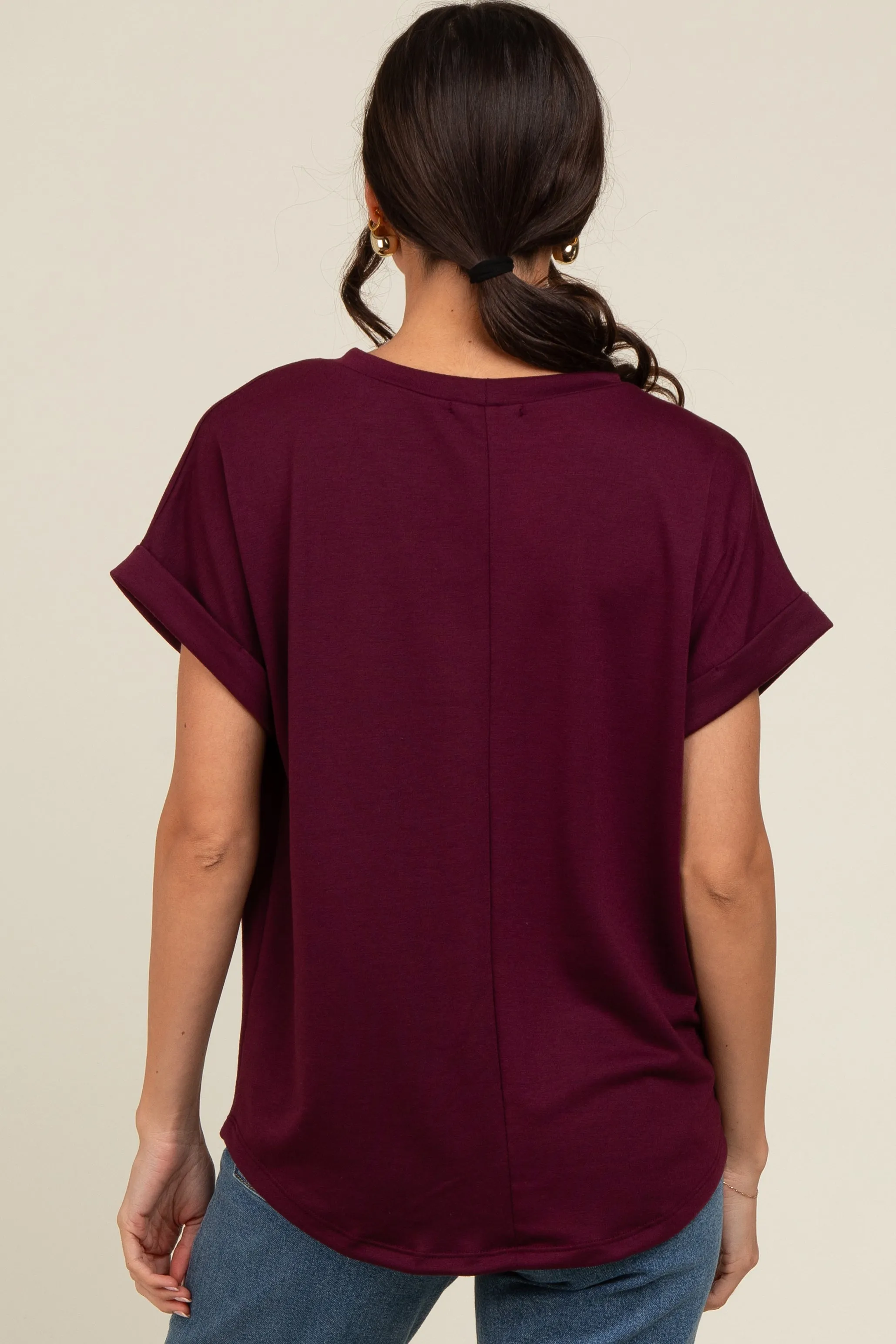 Plum Cuff Sleeve Top sold by Pinkblush product image thumbnail 3