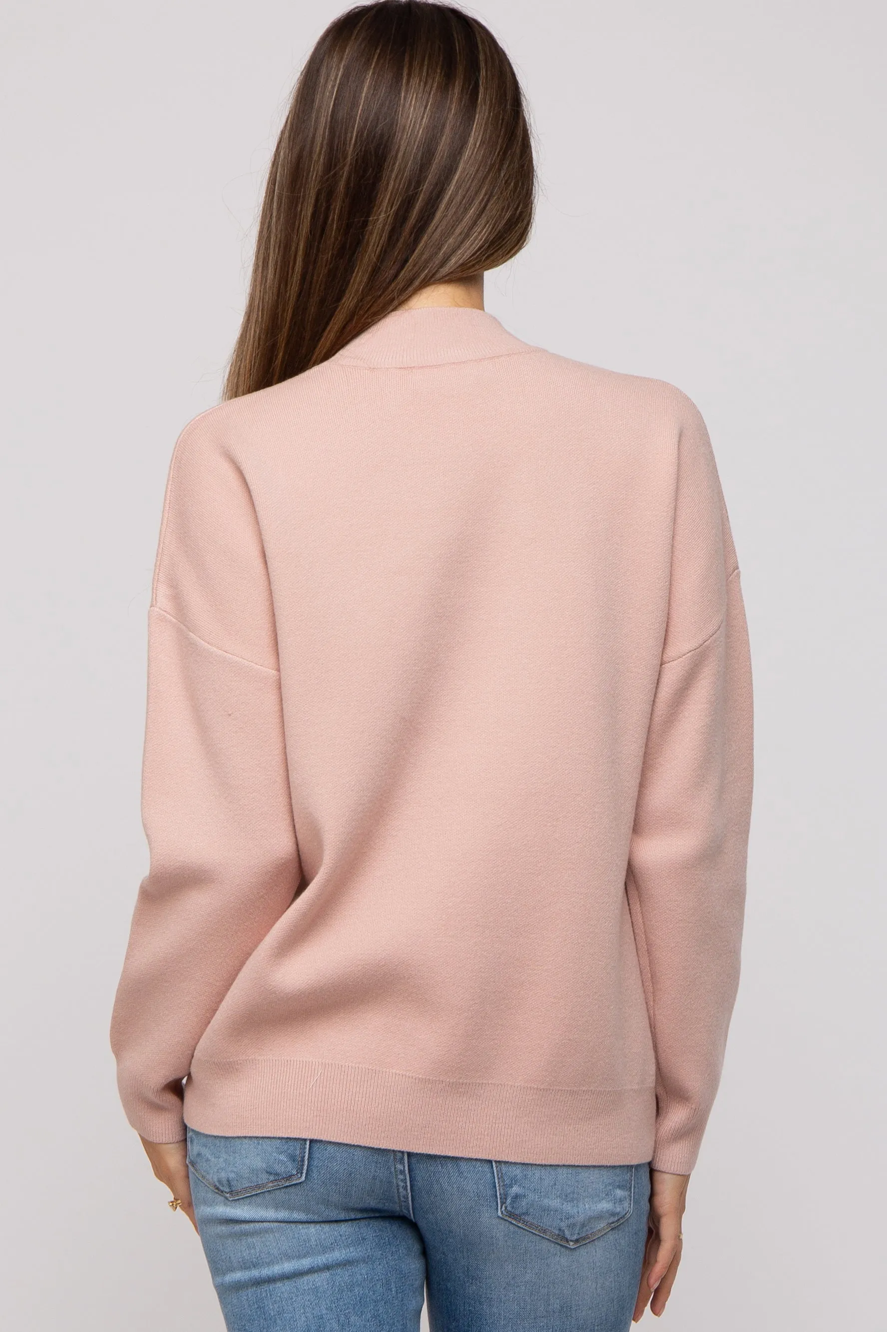 Light Pink Mock Neck Maternity Sweater sold by Pinkblush product image thumbnail 3