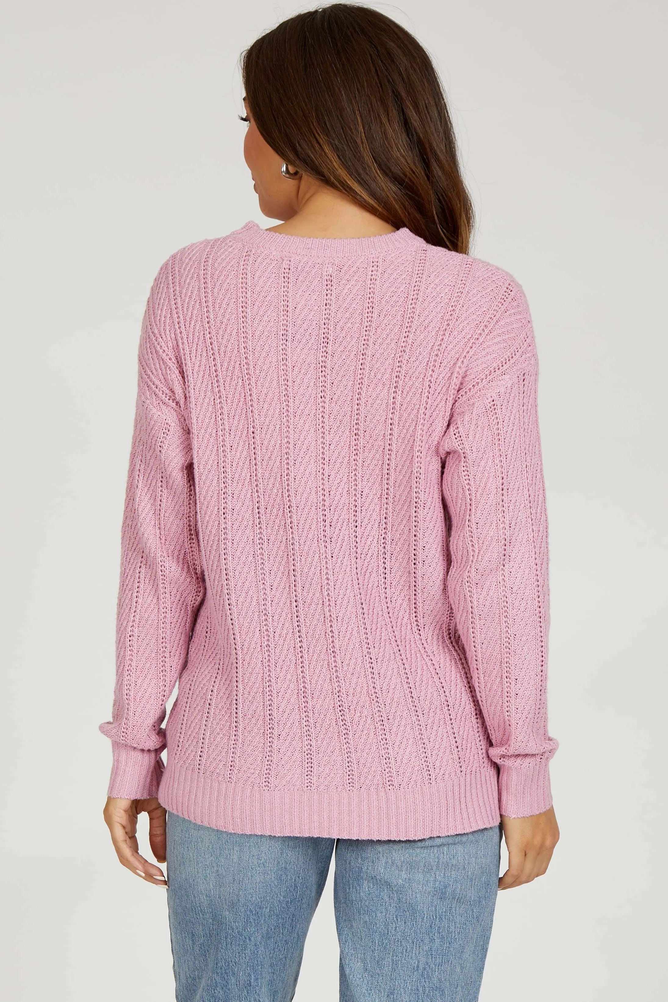 Pink Pattern Knit Maternity Sweater sold by Pinkblush product image thumbnail 3