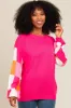 Fuchsia Checker Sleeve Sweater sold by Pinkblush