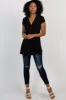 PinkBlush Black Draped Front Nursing Top sold by Pinkblush